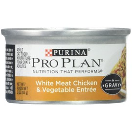 Pro Plan White Meat Chicken & Vegetable Entree Adult Canned Cat Food in Gravy