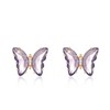 YOQUCOL Butterfly Shape Dark Purple Crystal Glass Stud Earrings Golden