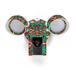 MightySkins Skin Compatible with Ring Floodlight Cam - Crazy Tikis | Protective, Durable, and Unique Vinyl Decal wrap Cover | Easy to Apply, Remove, and Change Styles | Made in The USA