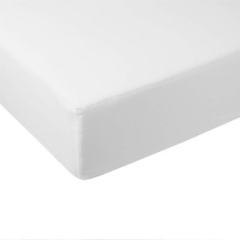 Solid 600-Thread-Count, 100-Percent Bamboo Viscose Twin Extra Long XL Size Fitted Sheet, White