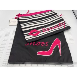 Macy's Beauty Collection Cosmetic Shoes Bag 11"x13" & Lip Beauty 11"x9.5"NEW PIC