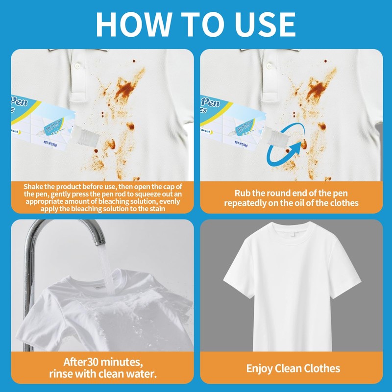 Bleach Pen, Bleach Pen For Clothing, Stain Remover Pen, Instant