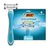 BIC EasyRinse Sensitive Anti-Clogging Mens Disposable Razors, 6 Count