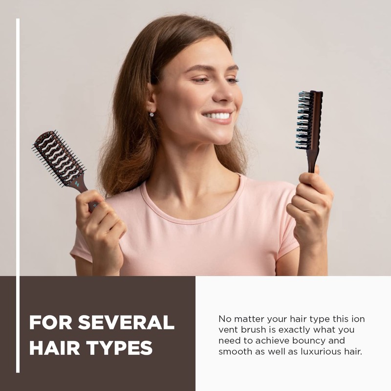 Spornette Ion Fusion Vent Brush, Tipped Nylon Bristles - For