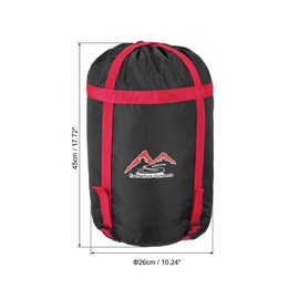 PATIKIL Compression Stuff Sack, S Size Waterproof Sleeping Bag Storage Sack Portable Compression Bag for Backpacking Camping, Black Red