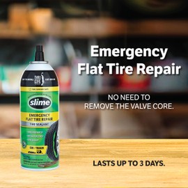 Slime 60186 Flat Tire Puncture Repair Sealant, Emergency Repair for Highway Vehicles, Suitable for Cars/Trailers, Non-Toxic, eco-Friendly, 14oz