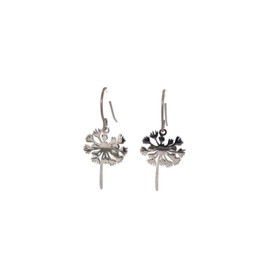 Pretty Smart Dainty Dangle Earrings for Women, Pure Implant Grade Titanium Hooks (Silver Dandelion Flower)