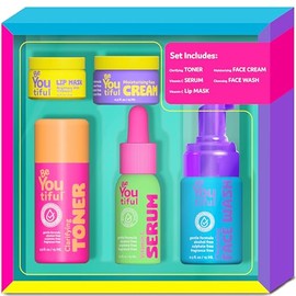 BeYoutiful Skin Care Gift Set for Teens, Moisturizer Lotion Lip Mask, Toner | BFF Regimen 5-Piece Kit for Sleepovers & Kids Skincare, Face Wash, Serum