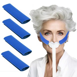 4 Pcs CPAP Strap Covers, CPAP Mask Strap Cover, CPAP Headgear Strap Covers, Soft CPAP Mask Strap Cushions for Reducing Indentation, CPAP Mask Strap Pads to Reduce The Tracks On The Face (Blue)