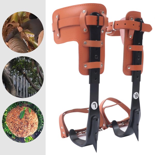 SENDERPICK Adjustable Tree Climbing Spike Set Pole Climbing Spurs Steel
