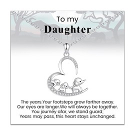 ACJNA 925 Sterling Sliver Elephant Necklace Elephant Gifts for Women Family Jewelry Gift for Mom/Daughter/Wife/Sister, Sterling Silver, Cubic Zirconia