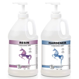 Crystal Clear Epoxy Resin Kit - 2 Gallons Craft Resin Epoxy Kit (1gal Resin + 1gal Hardener) High Gloss UV Resistant Odor-Free Art Resin, BPA-Free and Non-Toxic Epoxy Resin Clear Formula 2gal