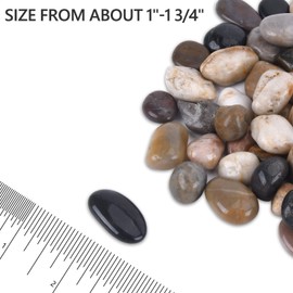 GasSaf 5 Pounds Polished Pebbles, Natural Polished Mixed Color Stones, Decorative Gravel for Plants, Vases, Aquariums, Outdoor Decorative, DIY Decorative River Rock Stones - Medium(1"-1 3/4")
