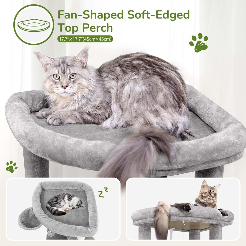Globlazer Corner Cat Tree Tower for Indoor Cats, 51in Multi-Level