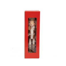Ciao Christmas Nutcracker Toy Soldier Halberdier (24 cm) Wooden Glittery Decoration, Gold/White