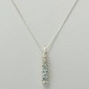 Solid 925 Sterling Silver Natural Aquamarine Womens Pendant & 16"