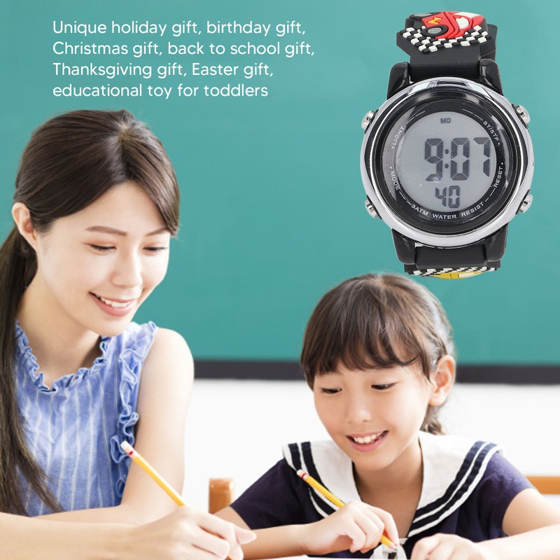 Boy Digital Watch Cartoon Waterproof Stylish Multifunctional LED Backlight Sports