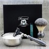 Basics Shaving Tools Beginners Mach3 Razor Shaving Set Synthetic Brush,