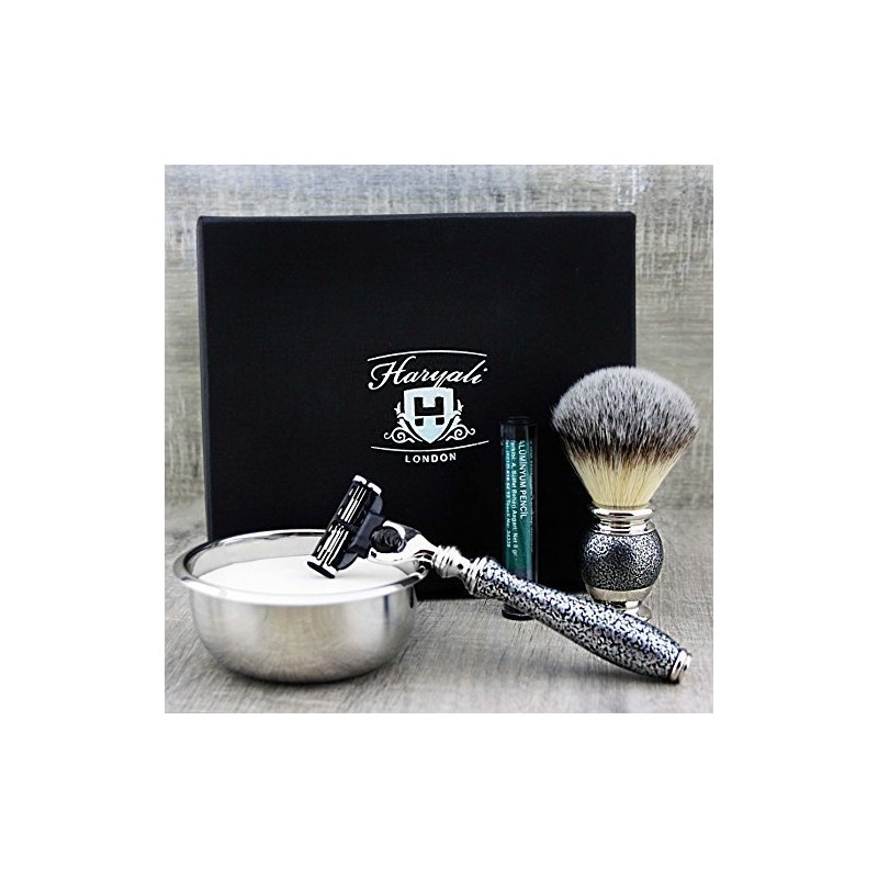 Basics Shaving Tools Beginners Mach3 Razor Shaving Set Synthetic Brush,
