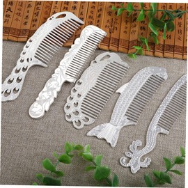 FOMIYES 2pcs Silver Ion Comb Hair Styling Comb Detangling Brush Smooth Hairdressing Tool Random Style