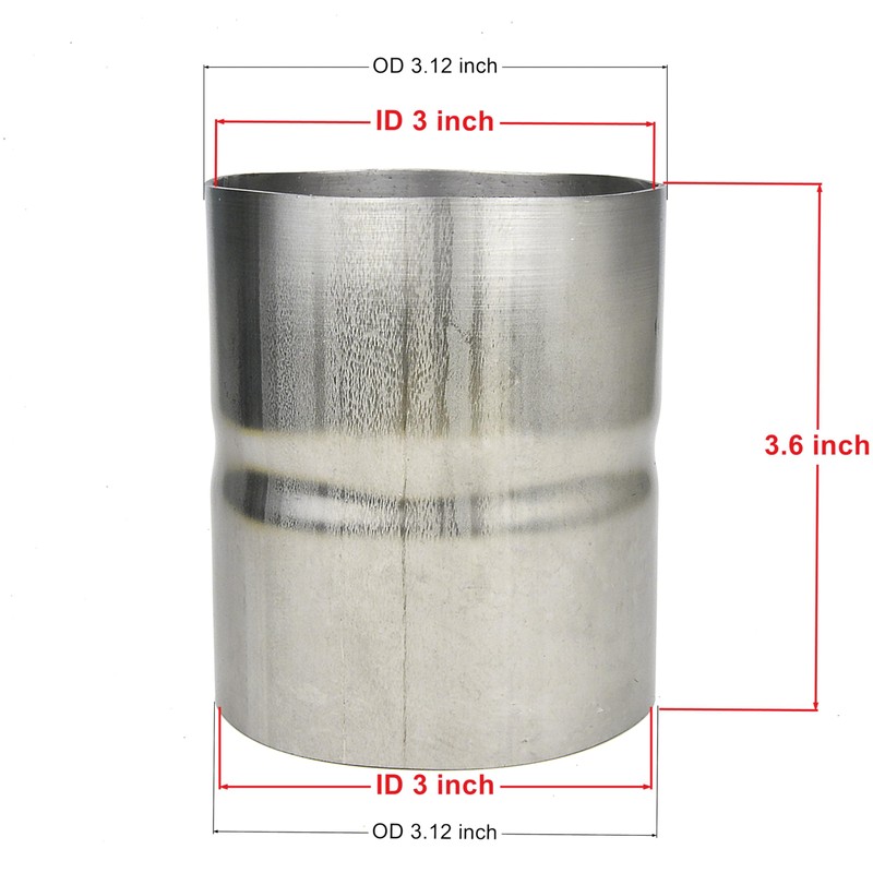 Elifecenter Universal ID 3" Exhaust Coupler Stainless Steel Exhaust Adapter
