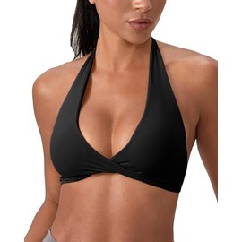 Sports Bra for Women Seamless Halter Padded Yoga Bras Backless Gym Workout Crop Tank Top with Built in Pads