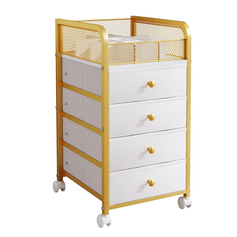 Rolling Makeup Organizer Cart, Under Desk Storage Cart with 4
