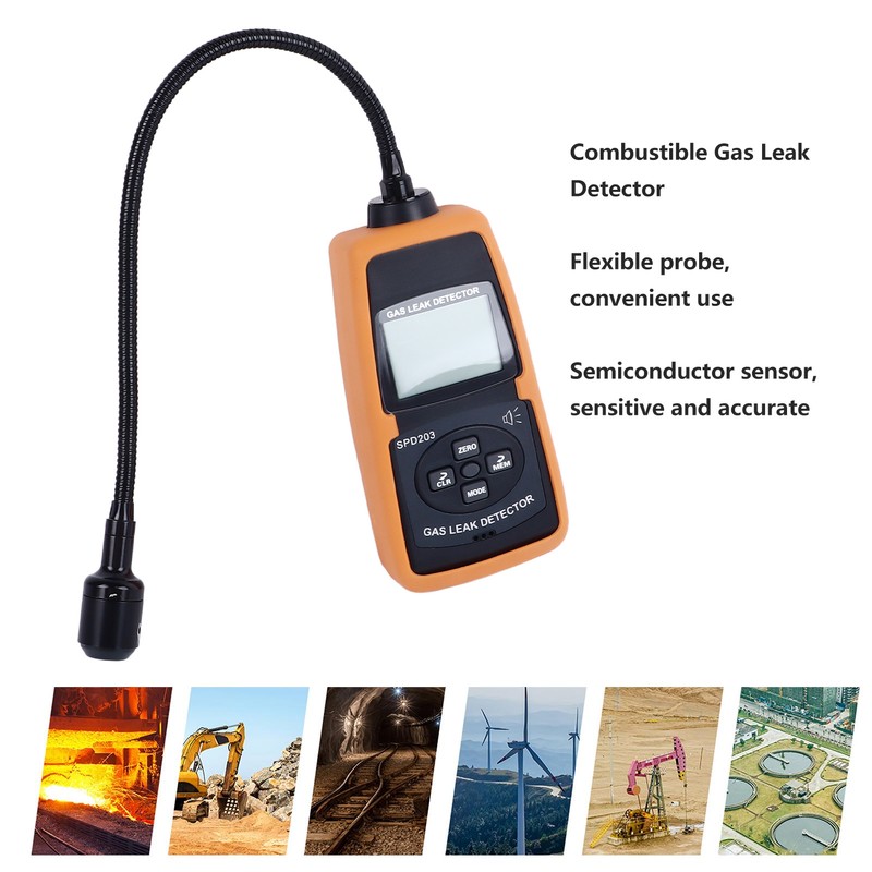Combustible Gas Leak Detector LCD Digital Gas Leakage Audible Visual