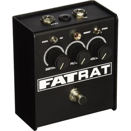 Pro Co FATRAT Distortion/Fuzz/Overdrive Effects Pedal w/Selectable MOSFET Clipping and Thick Boost Distortion & 1 FREE StageMASTER SEGLL-06 6"" Right Angle to Right Angle Patch Cable, Black