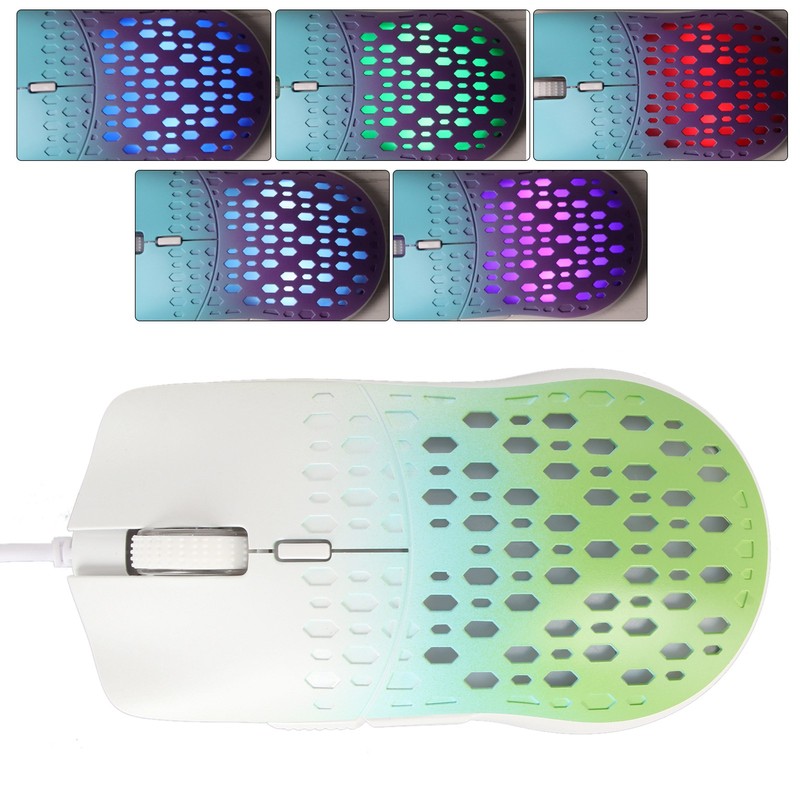 Wired Gaming Mouse with 7 RGB 3600DPI Lightweight Ergonomics Breathable