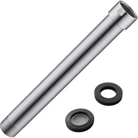 HOMYEP Shower Arm Extender 8 Inch Extension Arm for Rainfall and Handheld Shower Head, Stainless Steel Straight Shower Arm Extension, Female to Male NPT 1/2 Inch, Brushed Nickel