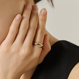 Gold&Dear 14KGP Bold Wave Ring White Gold M(No.11) / 골드앤디어 14KGP 볼드 웨이브 반지 화이트골드  M(11호)