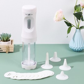 Abizarch Electric Cookie Press Gun，DIY Cookies Maker Set with 12 Cookie Discs and 4 Icing Nozzles, Electric Cookie Press Decorating Kit for Baking Biscuit Maker