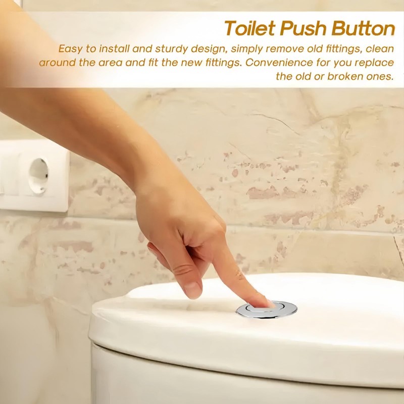 2PCS Toilet Flush Button,Round Head Toilet Cistern Push Button,38mm Single
