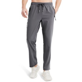 Boladeci Mens Jogger Pants Lightweight Quick Dry Breathable Casual Elastic Waist with Drawstring Workout Camping Athletic Travel Fishing Gym Clothing Hiking Pants Dark Gray 38