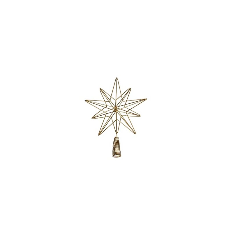 Xmas Star Tree Topper Brass Gold Wire / 16 inch