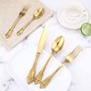 ZCF 20-Piece Gold Flatware Silverware Cutlery Set,18/10 Heavy Duty Stainless