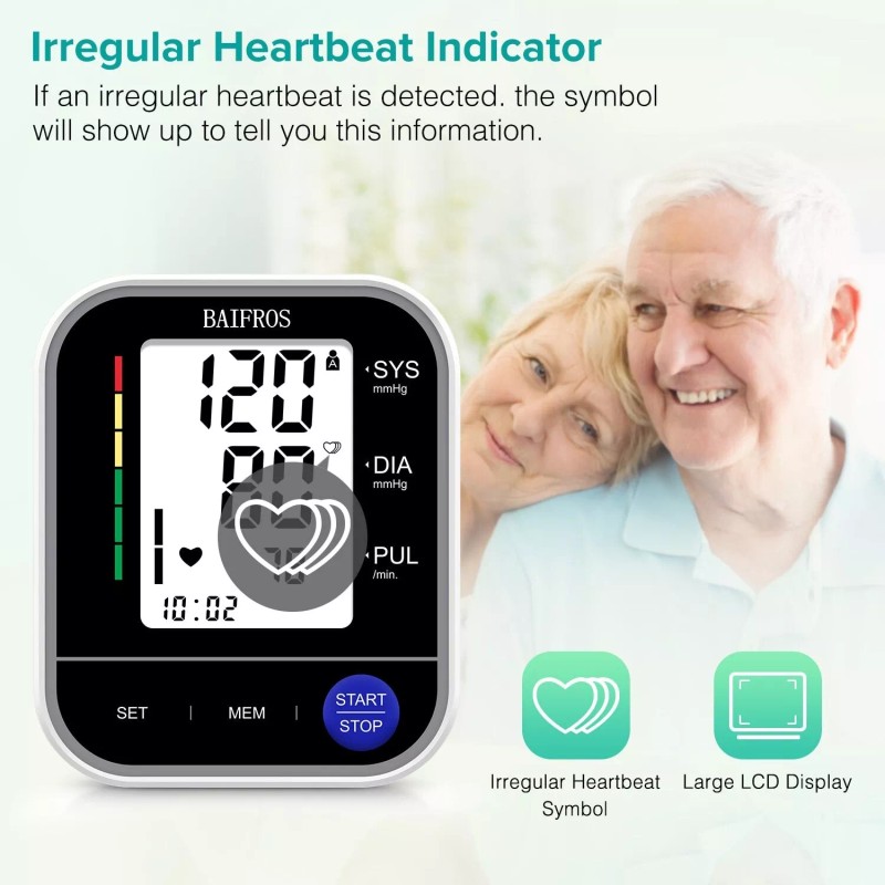Baifros Digital Blood Pressure Monitor Automatic Meter BP Cuff Heart