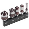 YUENTOEN 5 Pack Countersink Drill Bit Set for Metal, 1/4