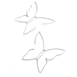 TIANBANGSHI Large Butterfly Earrings Dainty Gold Big Hollow Butterfly Earrings Silver Metal Butterfly Hoop Earrings Boho Dangle Beach Earring Statement Dangle Oversized Hoop Earring for Women (silver)