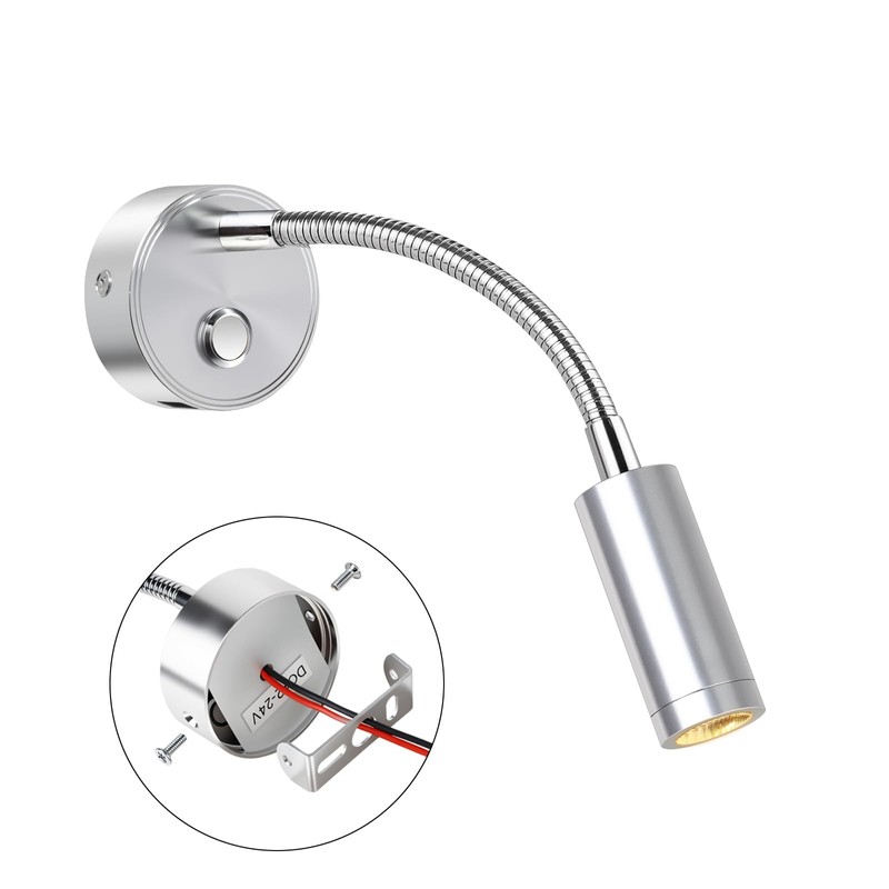 ERWEY 2 LED Reading Lamps, 12 V Motorhome, Touch Dimmable,