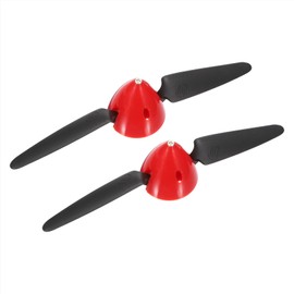 sourcing map 8x4.5 Inch RC Plane Propeller, RC Folding Propellers Spinner Size D44xH44mm 3.17mm Motor Shaft Dia 2-Vane with Nylon Plastic Spinner for Airplane Helicopter(Black Red, Pack of 2)