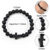 XIANNVXI Cross Bracelet for Men Women Black Bracelet Volcanic Stone