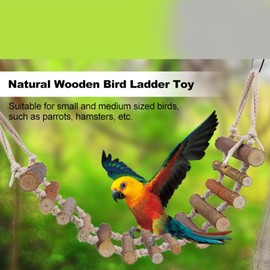 Bird Ladder Bridge Toy, Wooden Small Animal Climbing Toy, Bird Cage Accessories, Bird Toy Birds, Wooden Ladder Toy, Bird Cage Accessories, Wooden Bird Hanging Ladder for Birds, Parrots