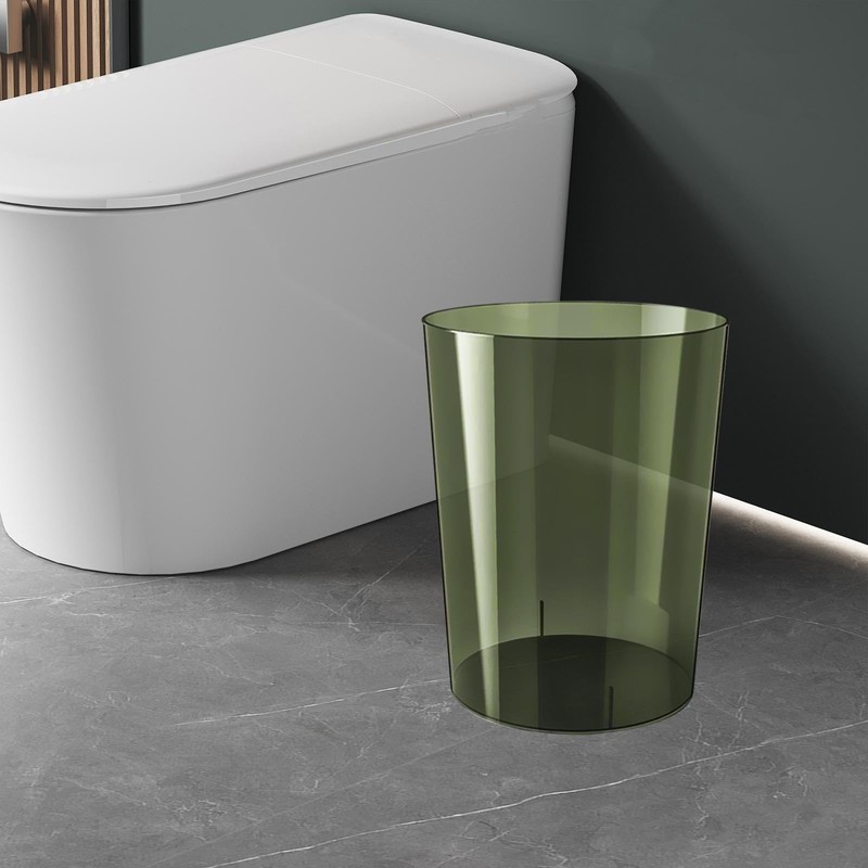 Baoblaze Garbage Container, Waste Paper Bin, Minimalist Round Dustbin, Clear