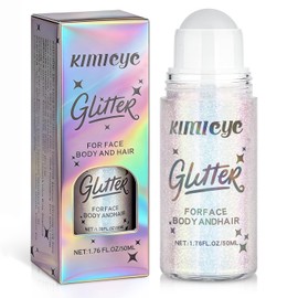 Roll-on Holographic Glitter Gel for Face and Body, Color Changing Body Glitter Stick Shimmer Makeup for Stage Festival Rave Accessories, Easy Application & Removal, 1.76 oz, Mermaid #1