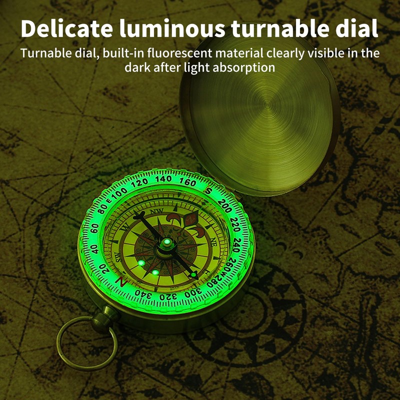Compass Clamshell Compass Camping Gear Survival Gear Waterproof Luminous Compass