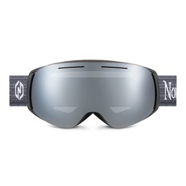 Nordik Loki Ski Goggle Winter Snow Goggles (Matte Black/Silver Lens)