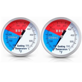 YOTOM BBQ Grill Thermometer Gauge, 2 Pack Charcoal Grill Smoker Temperature Gauge Pit BBQ Grill Thermometer