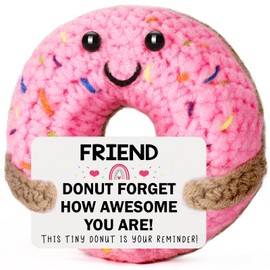 MBL Friend Friendship Gifts for Women - Small Funny Romantic Cute Crochet Donut for Female Best Friends Bestie BFF Long Distance Relationship Birthday Christmas Stocking Stuffers Present
